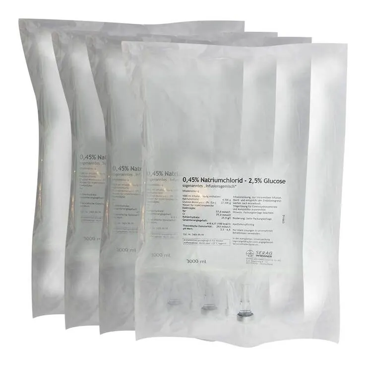 0,45% Natriumchlorid 2,5% Glucose Infusionslösung Pl.Beutel , 4X3000 ml