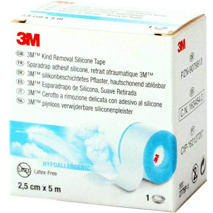 3M silikonbeschichtetes Pflaster 2,5 cm x 5 m Rollen, 1 St