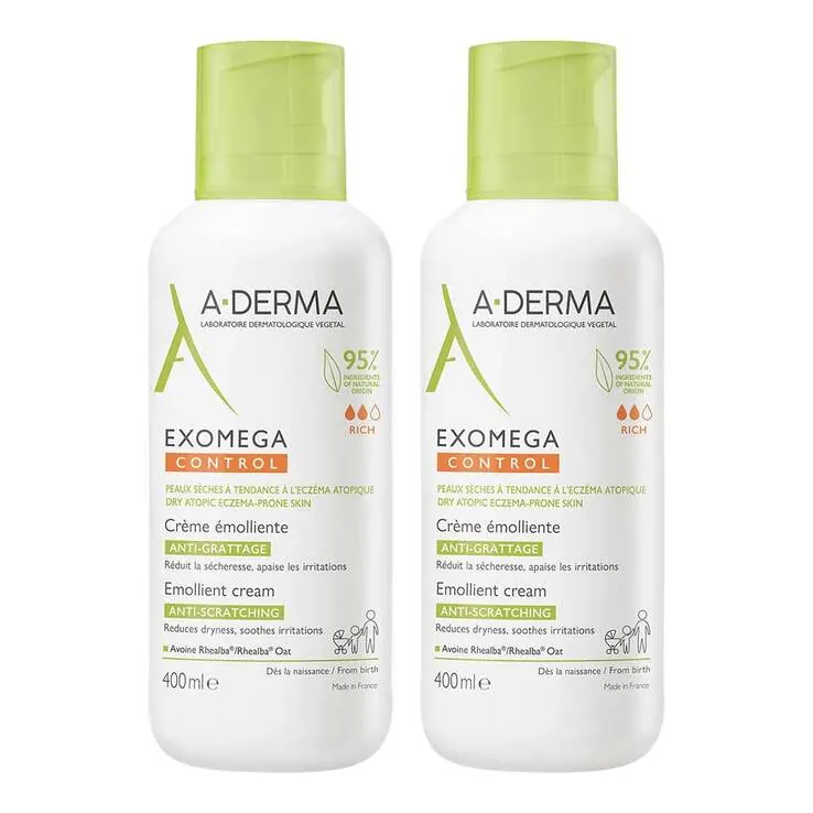 A-Derma Exomega Control Creme rückfettend, 2x400 ml