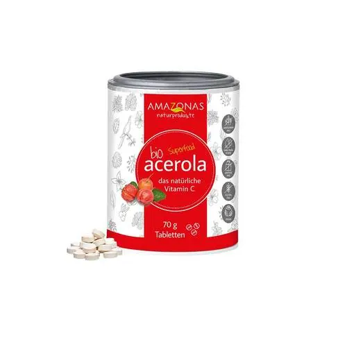 Acerola 100% Bio natürliches Vitamin C Lutschtabletten, 70 g