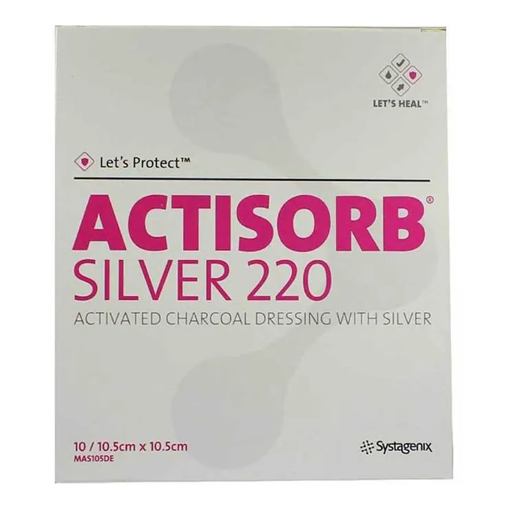 Actisorb 220 Silver 10,5x10,5 cm steril Kompressen, 10 St