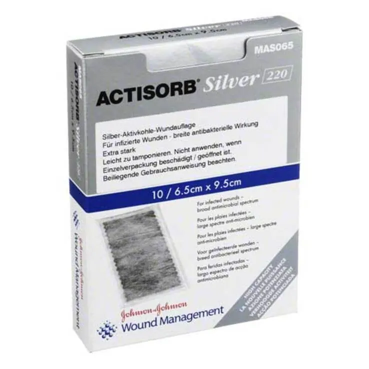 Actisorb 220 Silver 9,5x6,5, 10 St