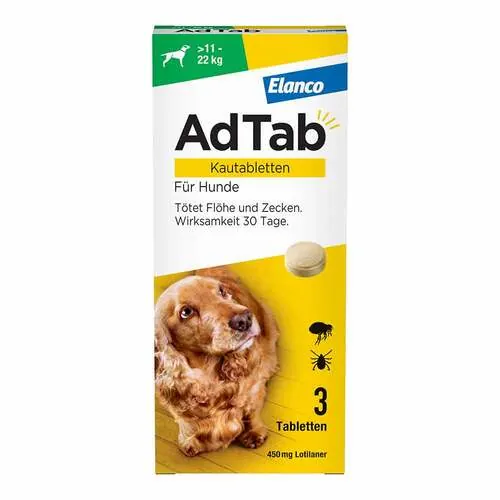 Adtab 450 mg Kautabletten für Hunde 11-22 kg, 3 St