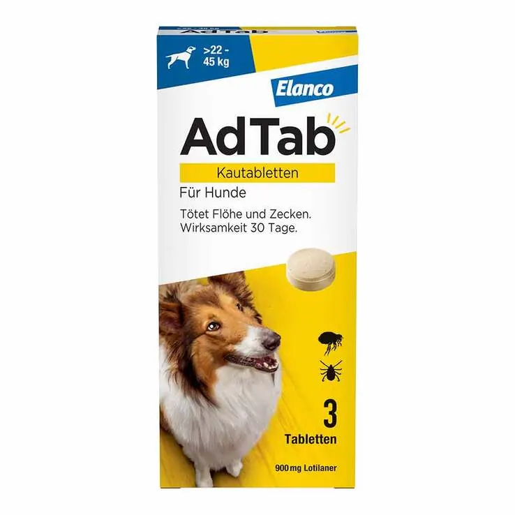 AdTab Kautabletten für extra große Hunde 900 mg 22 bis 45 kg, 3 St