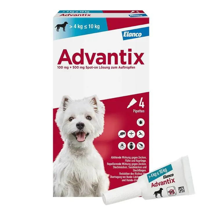 Advantix Spot-on Hund 4 - 10 kg Lösung, 4 St