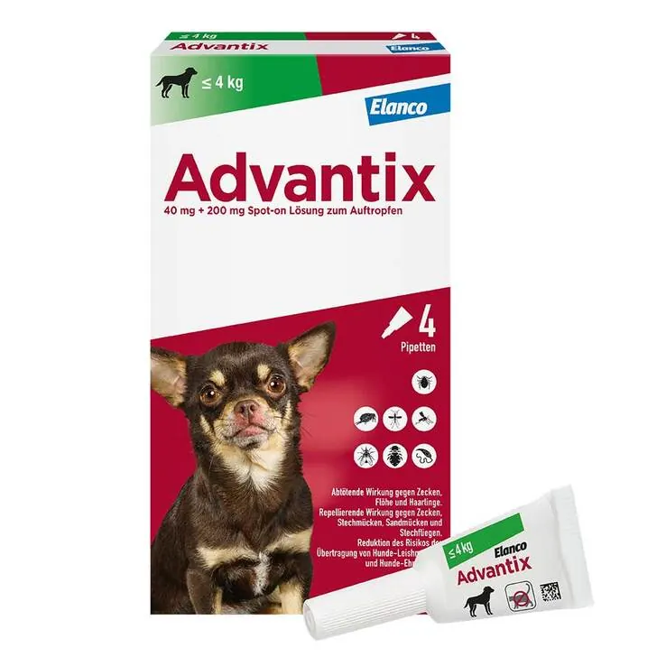 Advantix Spot-on Hund bis 4 kg Lösung, 4 St