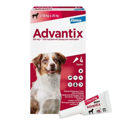 Advantix Spot-on Lösung z.Auftr.a.d.H.für Hund 10-25 kg, 4 St