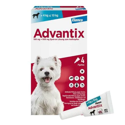 Advantix Spot-on Lösung z.Auftr.a.d.H.für Hund 4-10 kg, 4 St