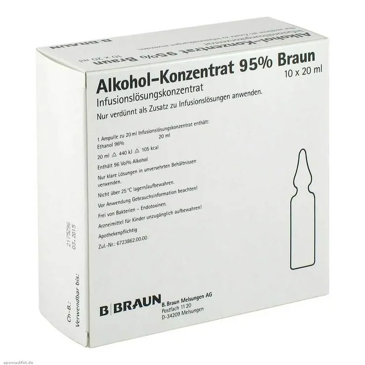 Alkohol 95% Infusionslösungskonzentrat, 10X20 ml