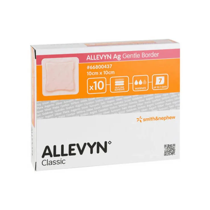 Allevyn Ag Gentle Border 10x10 cm Verband, 10 St