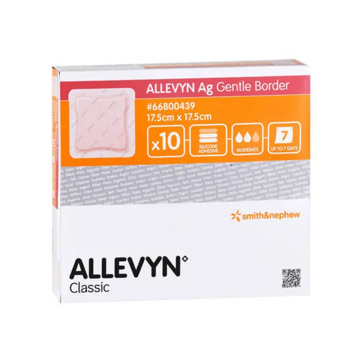 Allevyn Ag Gentle Border 17,5x17,5 cm Verband, 10 St