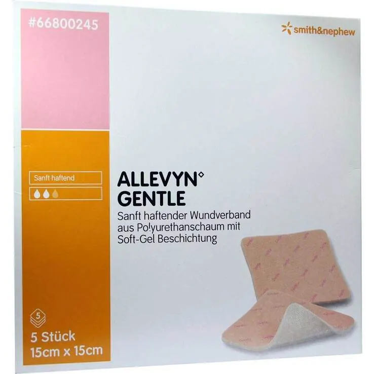 Allevyn Gentle 15x15 cm Verband, 5 St