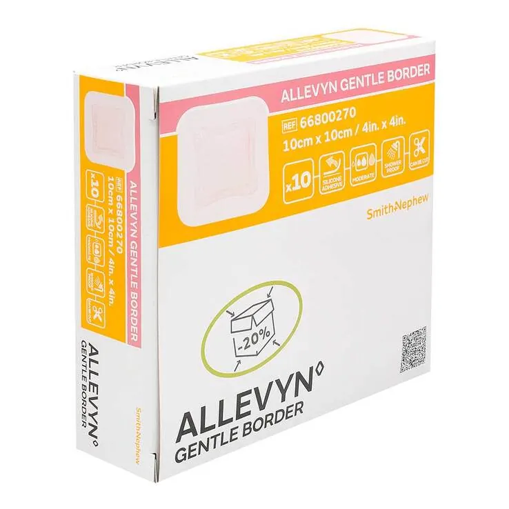 Allevyn Gentle Border 10x10 cm Schaumverband, 10 St