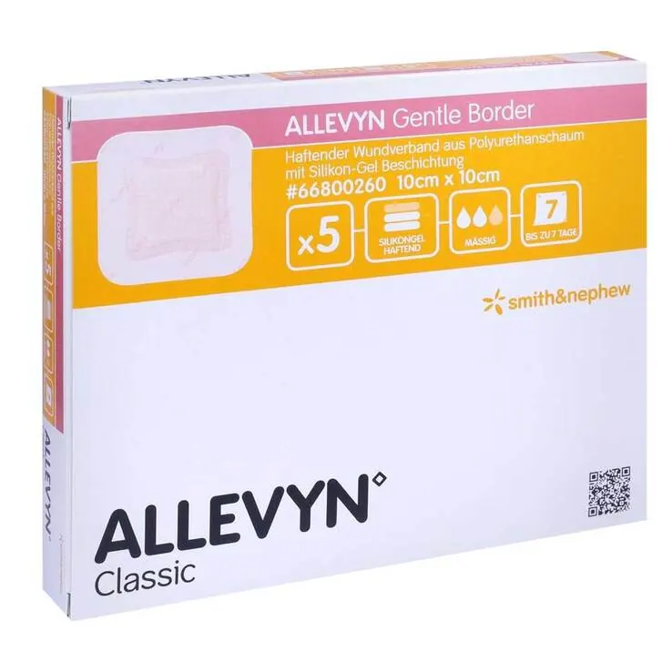 Allevyn Gentle Border 10x10 cm Verband, 5 St