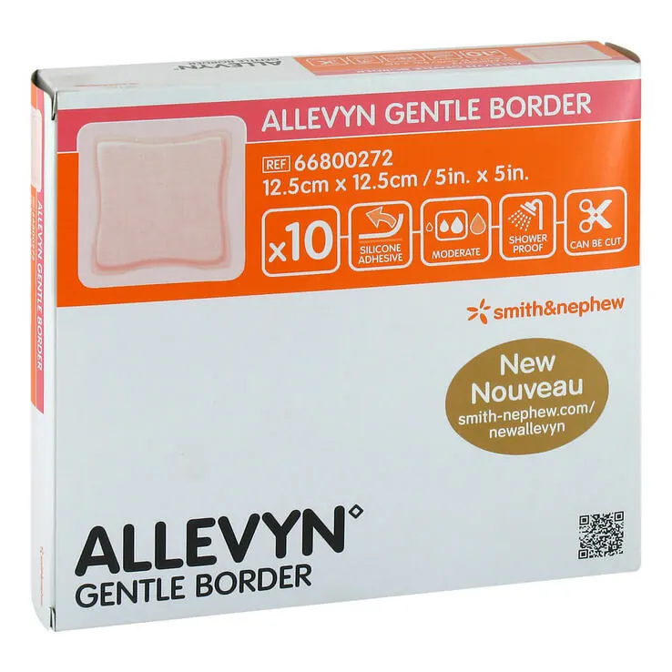 Allevyn Gentle Border 12,5x12,5 cm Verband, 10 St