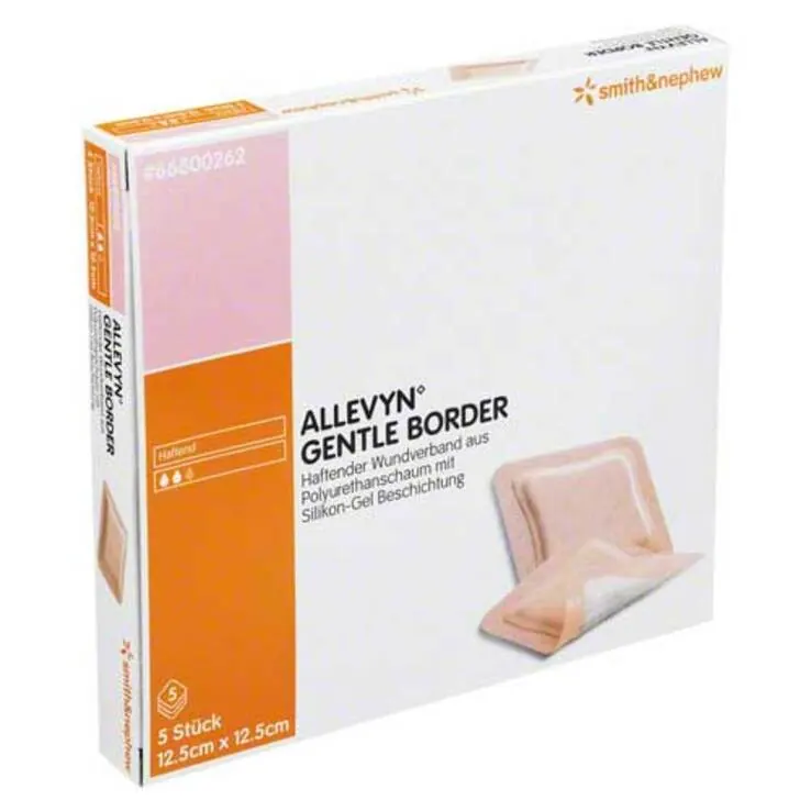Allevyn Gentle Border 12,5x12,5 cm Verband, 5 St