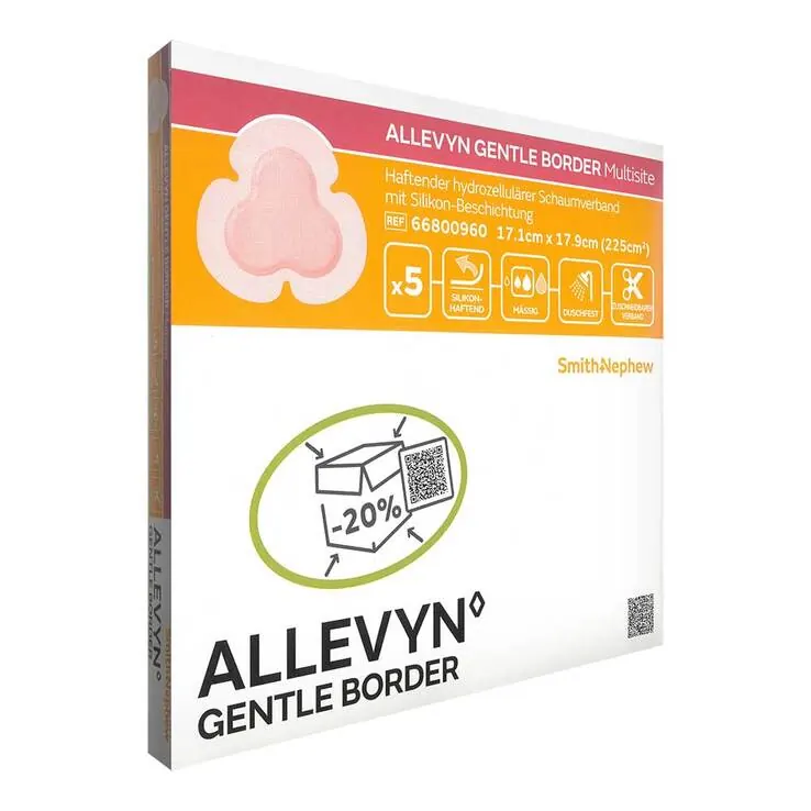 Allevyn Gentle Border 17,1x17,9 cm Multisite Verband, 5 St