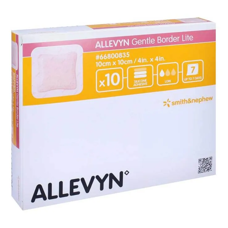 Allevyn Gentle Border Lite 10x10 cm Schaumverband , 10 St