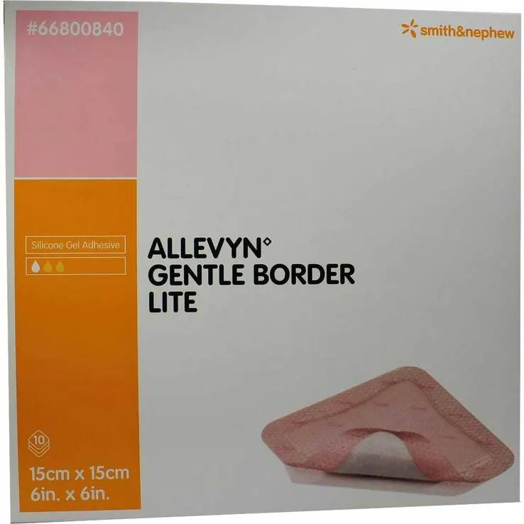 Allevyn Gentle Border Lite 15x15 cm Schaumverband, 10 St