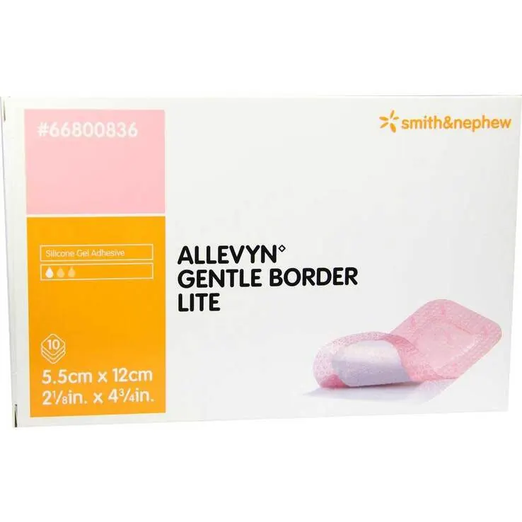 Allevyn Gentle Border Lite 5,5x12 cm Schaumverband, 10 St