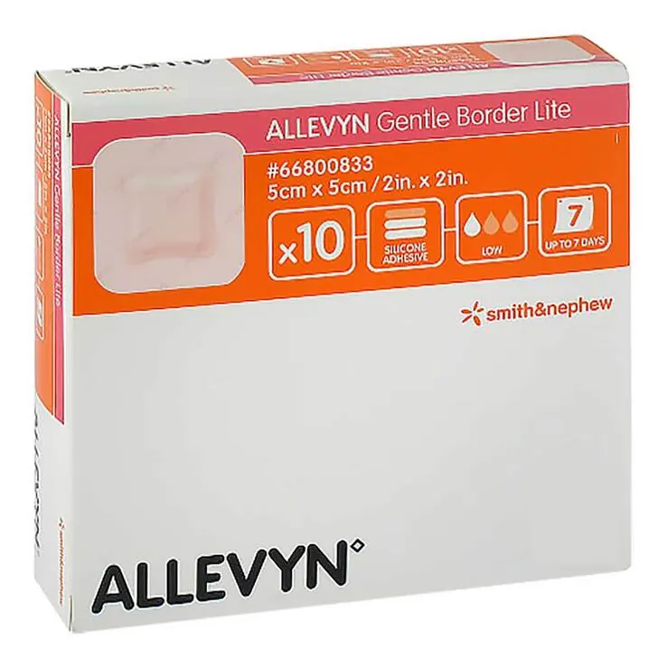 Allevyn Gentle Border Lite 5x5 cm Schaumverband, 10 St