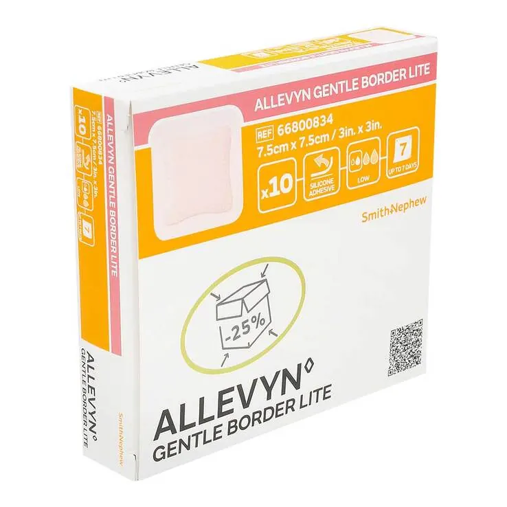 Allevyn Gentle Border Lite 7,5x7,5 cm Schaumverband , 10 St