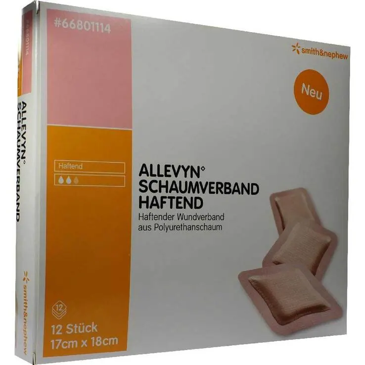 Allevyn Schaumverband 17x18 cm haftend, 12 St