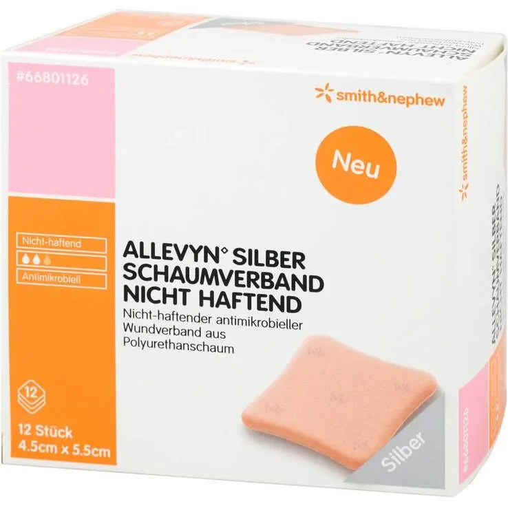 Allevyn Silber Schaumverband 4,5x5,5 cm nicht haft., 12 St