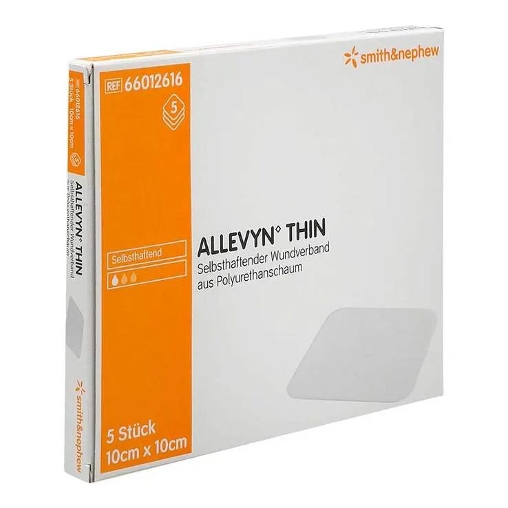 Allevyn Thin 10x10 cm dünne Wundauflage, 5 St