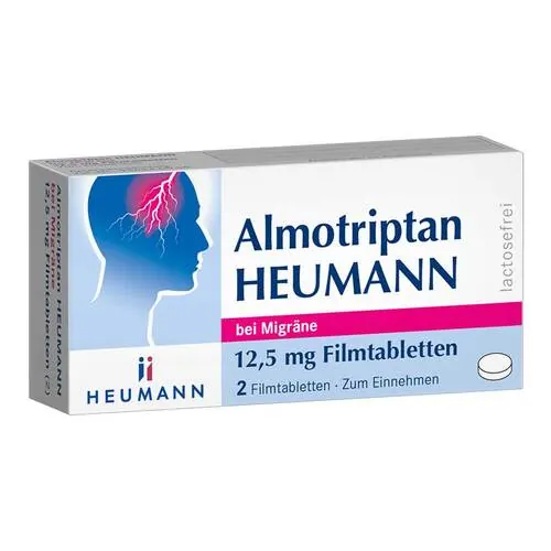 Almotriptan Heumann bei Migräne 12,5 mg Filmtabletten , 2 St