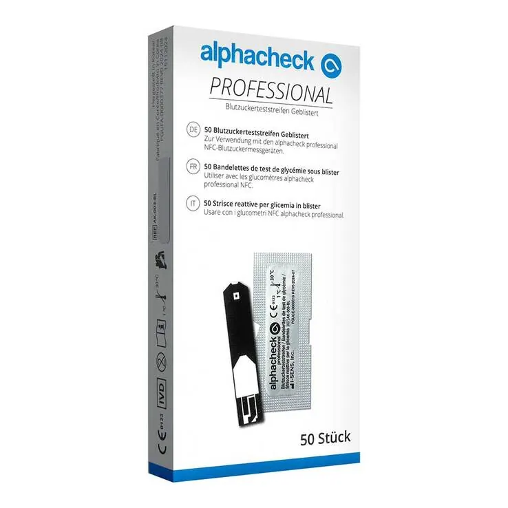 Alphacheck professional Blutzuckerteststreifen geblist., 50 St