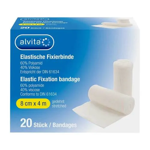 ALVITA elastische Fixierbinde 8 cmx4 m, 20 St