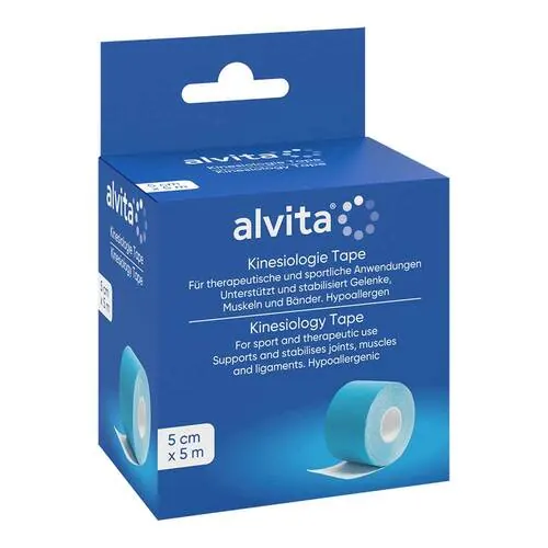 ALVITA Kinesiologie Tape 5 cmx5 m blau, 1 St