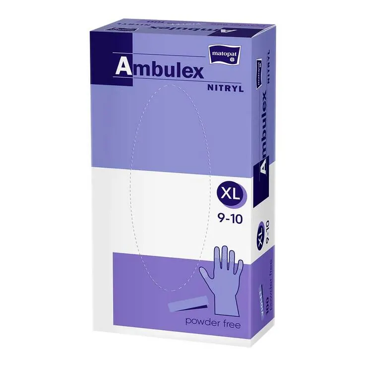Ambulex Nitryl Untersuchungshandschuhe unsteril ungep.XL blau, 100 St