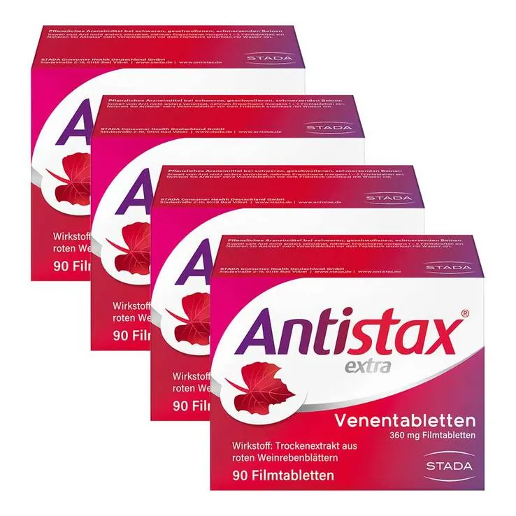 Antistax extra Venentabletten bei Krampfadern, 4x90 St