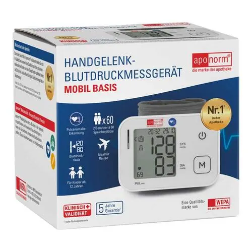 Aponorm Blutdruckmessgerät Mobil Basis Handgelenk, 1 St