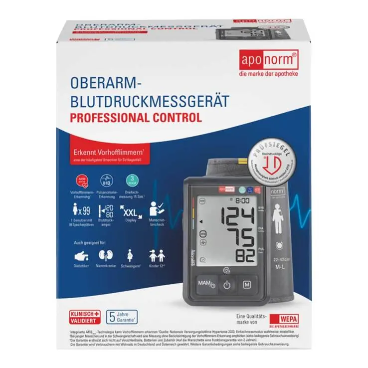 aponorm® Professionell Control Oberarm-Blutdruckmessgerät, 1 St