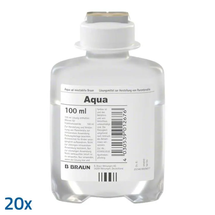 Aqua AD injectabilia Ecoflac Plus Injektionslösung , 20X100 ml