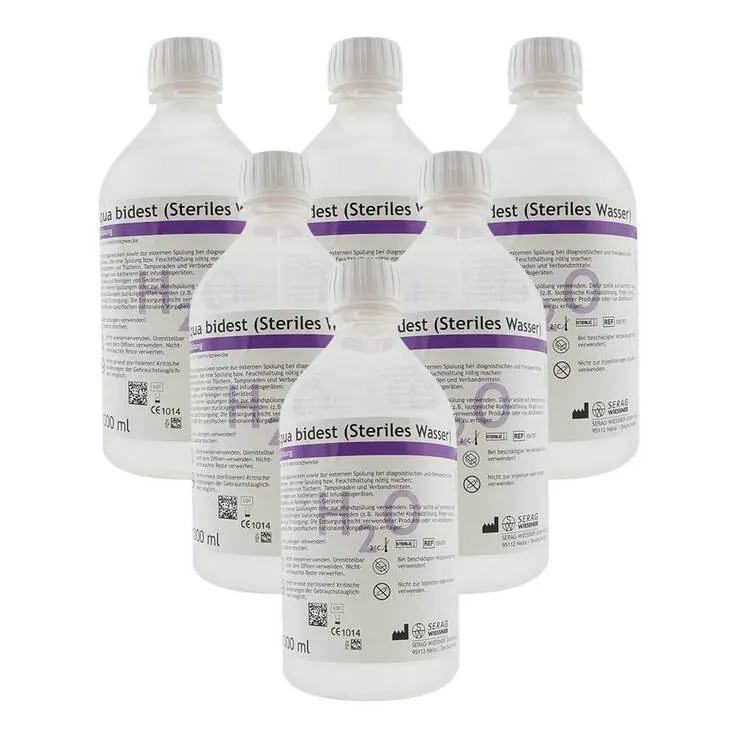Aqua Bidestillata Spüllösung, 6X1000 ml