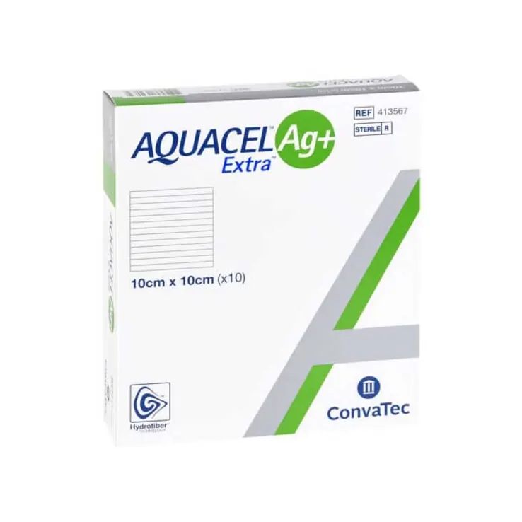 Aquacel Ag + Extra 10x10 cm Kompressen, 10 St