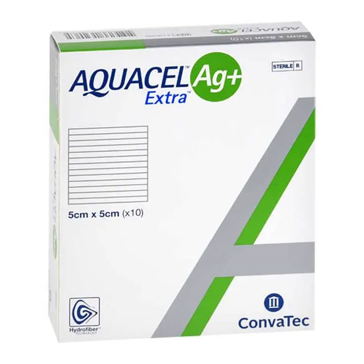 Aquacel Ag + Extra 5x5 cm Kompressen, 10 St