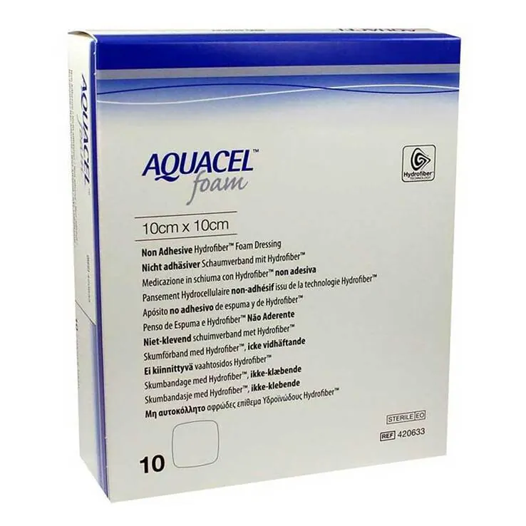 Aquacel Ag Foam nicht adhäsiv 10x10 cm Verband, 10 St