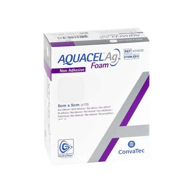 Aquacel Ag Foam nicht adhäsiv 5x5cm Verband, 10 St