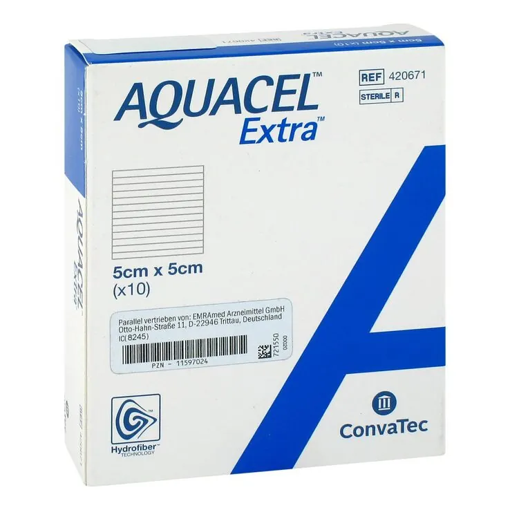 Aquacel Extra 5x5 cm Kompressen, 10 St