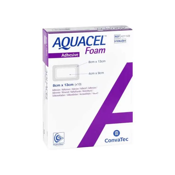 Aquacel Foam adhäsiv 8x13 cm Verband, 10 St