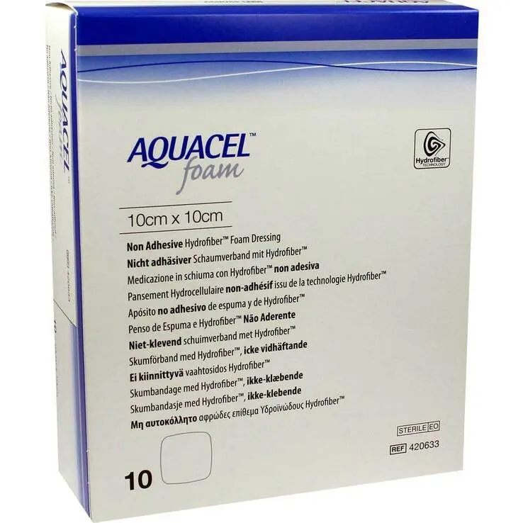 Aquacel Foam nicht adhäsiv 10x10 cm Verband, 10 St