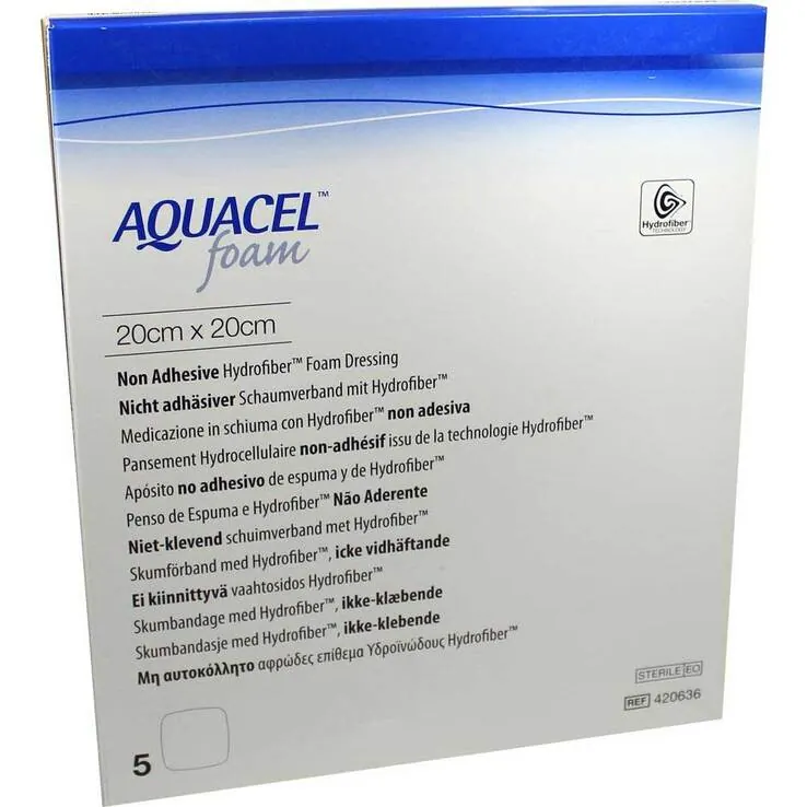Aquacel Foam nicht adhäsiv 20x20 cm Verband, 5 St