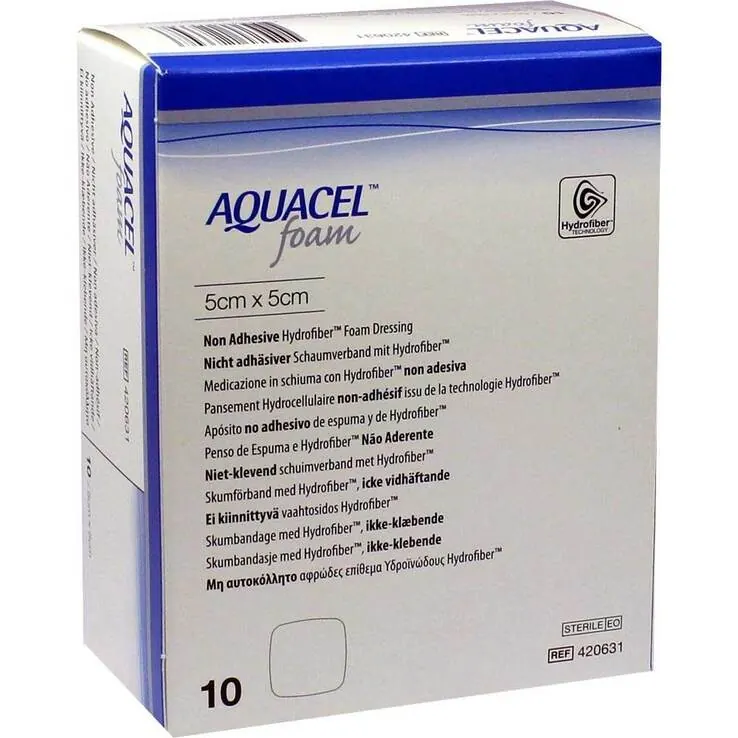 Aquacel Foam nicht adhäsiv 5x5 cm Verband, 10 St