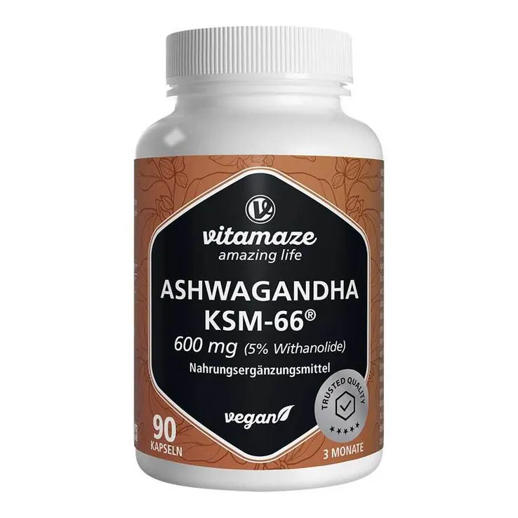 Ashwagandha Ksm-66 600mg Extrakt hochdos.veg.Kapseln , 90 St
