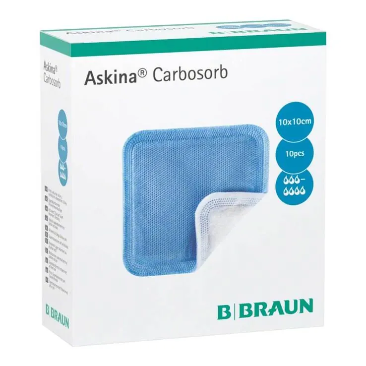 Askina Carbosorb 10x10 cm nicht haft.Wundauflage, 10 St